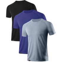 Kit com 3 Camisetas Esportivas Dry Tecido Leve Atividade Física Academia