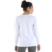 Kit Com 3 Camisetas Femininas Manga Longa 100% algodão - Branca e Preta Cor:BrancoTamanho:M Kit Com 3 Camisetas Femininas Manga Longa 100% algodão - Branca e Preta Cor:BrancoTamanho:M
