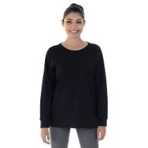 Kit Com 3 Camisetas Femininas Manga Longa 100% algodão - Branca e Preta Cor:PretoTamanho:XG Kit Com 3 Camisetas Femininas Manga Longa 100% algodão - Branca e Preta Cor:PretoTamanho:XG