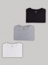 Kit Com 3 Camisetas Femininas Slim Básicas - Multicolorido - HERING