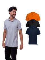 Kit Com 3 Camisetas Gola Polo Algodão Masculina