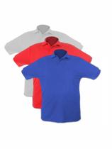 Kit Com 3 Camisetas Gola Polo Manga Curta Algodão Masculina