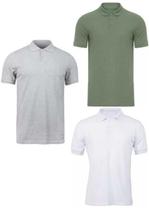 Kit com 3 Camisetas Gola Polo Masculina Lisa