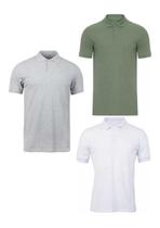 Kit com 3 Camisetas Gola Polo Masculina Lisa