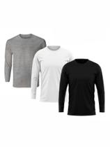 Kit Com 3 Camisetas Manga Longa Poliéster - Colors Kit Com 3 Camisetas Manga Longa Poliéster - Colors