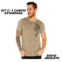 Kit Com 3 Camisetas Masculina - Cores & Estampas Variadas