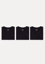 Kit Com 3 Camisetas Masculinas Básicas Slim Gola V