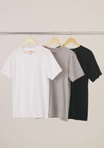 Kit Com 3 Camisetas Masculinas Básicas Slim
