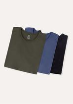 Kit Com 3 Camisetas Masculinas Básicas Slim
