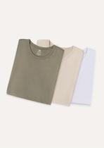 Kit Com 3 Camisetas Masculinas Básicas Slim