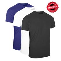 Kit com 3 Camisetas Masculinas Manga Curta Lisa Confort Kit com 3 Camisetas Masculinas Manga Curta Lisa Confort