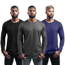 Kit com 3 Camisetas Masculinas UV Solar Economize no Protetor - Slim Fitness