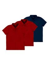 Kit com 3 Camisetas Polo Infantil Menino Malwee 1000111119