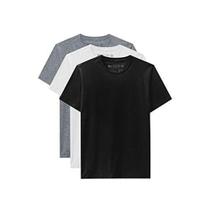 Kit Com 3 Camisetas Preto, Branco, Cinza Algodão Básica Lisa Kit Com 3 Camisetas Preto, Branco, Cinza Algodão Básica Lisa