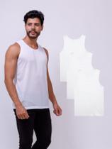 Kit Com 3 Camisetas Regatas Masculina 100% Poliéster