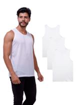 Kit Com 3 Camisetas Regatas Masculina 100% Poliéster
