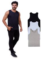 Kit Com 3 Camisetas Regatas Poliéster Masculina - Colors