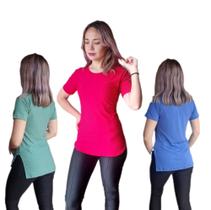 Kit com 3 camisetas tapa bumbum academia fitness