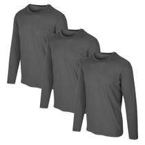 Kit com 3 Camisetas Térmicas Segunda Pele Proteção UV50+ Slim Fitness