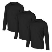 Kit com 3 Camisetas Térmicas Segunda Pele Proteção UV50+ Slim Fitness