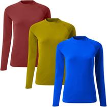 Kit com 3 Camisetas UV Femininas Tecido Gelado Proteção Solar UV50+ Kit com 3 Camisetas UV Femininas Tecido Gelado Proteção Solar UV50+