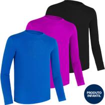 Kit com 3 Camisetas UV Infantis Diversão Protege dos Raios Solares - Slim Fitness