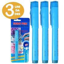 Kit Com 3 Canetas Identificadora Dinheiro Nota Falsa Luz Uv - Euro Pen Kit Com 3 Canetas Identificadora Dinheiro Nota Falsa Luz Uv - Euro Pen