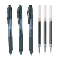 Kit com 3 canetas Pentel Energel 0.7 com 3 refis Preto Kit com 3 canetas Pentel Energel 0.7 com 3 refis Preto