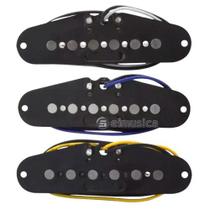 Kit com 3 Captadores Single Coil em Alnico para Guitarra Ronsani - Modelo 1720 (Cor: Preto) Kit com 3 Captadores Single Coil em Alnico para Guitarra Ronsani - Modelo 1720 (Cor: Preto)