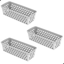 Kit com 3 Cesto Organizador Multiuso Comprido Kit com 3 Cesto Organizador Multiuso Comprido