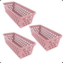 Kit com 3 Cesto Organizador Multiuso Comprido