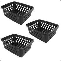 Kit com 3 Cesto Organizador Multiuso Retangular P Kit com 3 Cesto Organizador Multiuso Retangular P