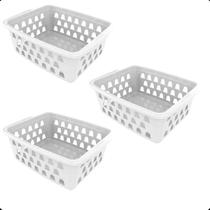 Kit com 3 Cesto Organizador Multiuso Retangular P Kit com 3 Cesto Organizador Multiuso Retangular P