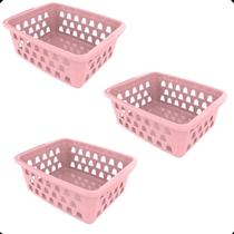 Kit com 3 Cesto Organizador Multiuso Retangular P Kit com 3 Cesto Organizador Multiuso Retangular P