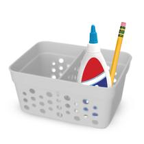 Kit Com 3 Cestos Mini Multiuso Com 1 Divisória-Verde/Rose/Preto/Marrom/Cinza/Azul/Branco Kit Com 3 Cestos Mini Multiuso Com 1 Divisória-Verde/Rose/Preto/Marrom/Cinza/Azul/Branco