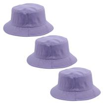 Kit Com 3 Chapéu Bucket Hat Liso Balde Masculino E Feminino