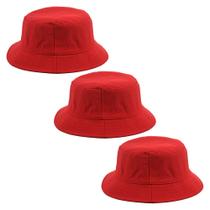 Kit Com 3 Chapéu Bucket Hat Liso Balde Masculino E Feminino