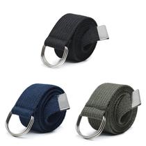 Kit com 3 Cinto Largo Lona Masculino Sport Fivela Argola