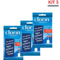 Kit Com 3 Clorin 1 com 10 pastilhas cada Purificador de Agua
