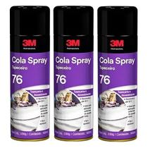 Kit com 3 Cola Adesivo SPRAY Tapeceiro 76 3M