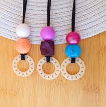 Kit Com 3 Colares Longo Ajustável Artesanal