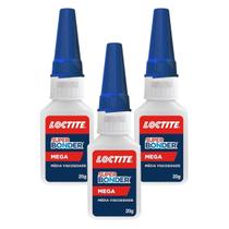 Kit com 3 Colas instantânea Loctite Super Bonder Mega 20g Kit com 3 Colas instantânea Loctite Super Bonder Mega 20g
