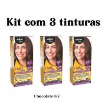 Kit Com 3 Coloração Light Color 6.7 Chocolate Salon Line
