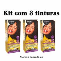 Kit Com 3 Coloração Light Color Marrom Dourado 7.7 Salon Line Kit Com 3 Coloração Light Color Marrom Dourado 7.7 Salon Line