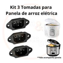 Kit com 3 Conectores tomada para panela de arroz e de pressão elétrica Kit com 3 Conectores tomada para panela de arroz e de pressão elétrica