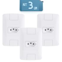 Kit com 3 Conjuntos 4x2 com 1 Tomada 2P+T 10 A 250 V Tramontina Aria Branco Kit com 3 Conjuntos 4x2 com 1 Tomada 2P+T 10 A 250 V Tramontina Aria Branco