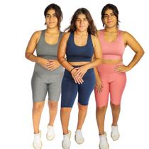 Kit com 3 conjuntos Academia Fitness Treino Diario Kit com 3 conjuntos Academia Fitness Treino Diario