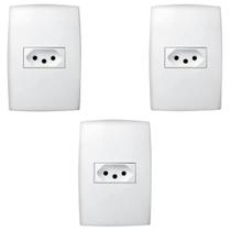 Kit Com 3 Conjuntos Tomada Simples 10a 4x2 Pial Plus