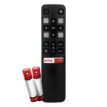 Kit com 3 Controles Remotos para TCL Smart 55P8M Compatível com Netflix GloboPlay e Pilhas