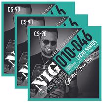 Kit Com 3 Cordas Nig Para Guitarra 010 Cacau Santos CS-90